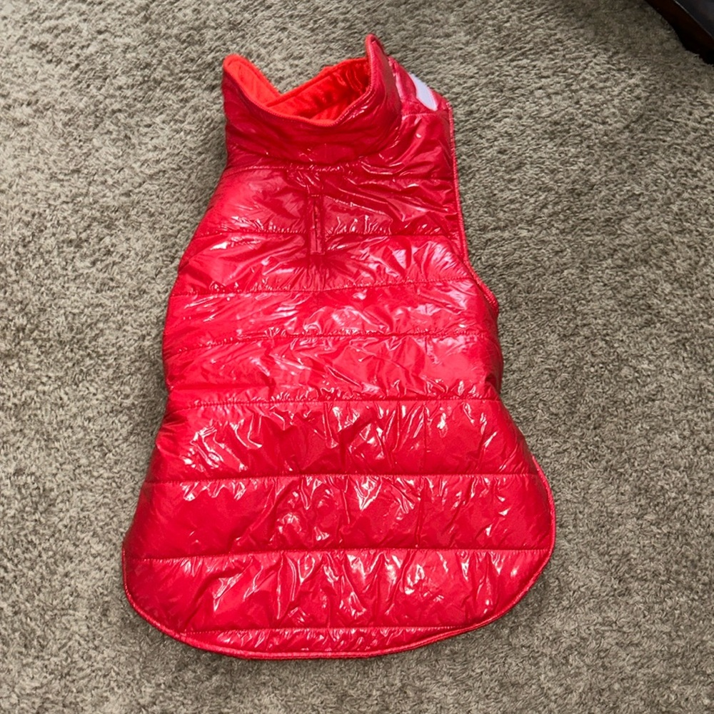 Red Dog Coat With Velcro adjustable Closure